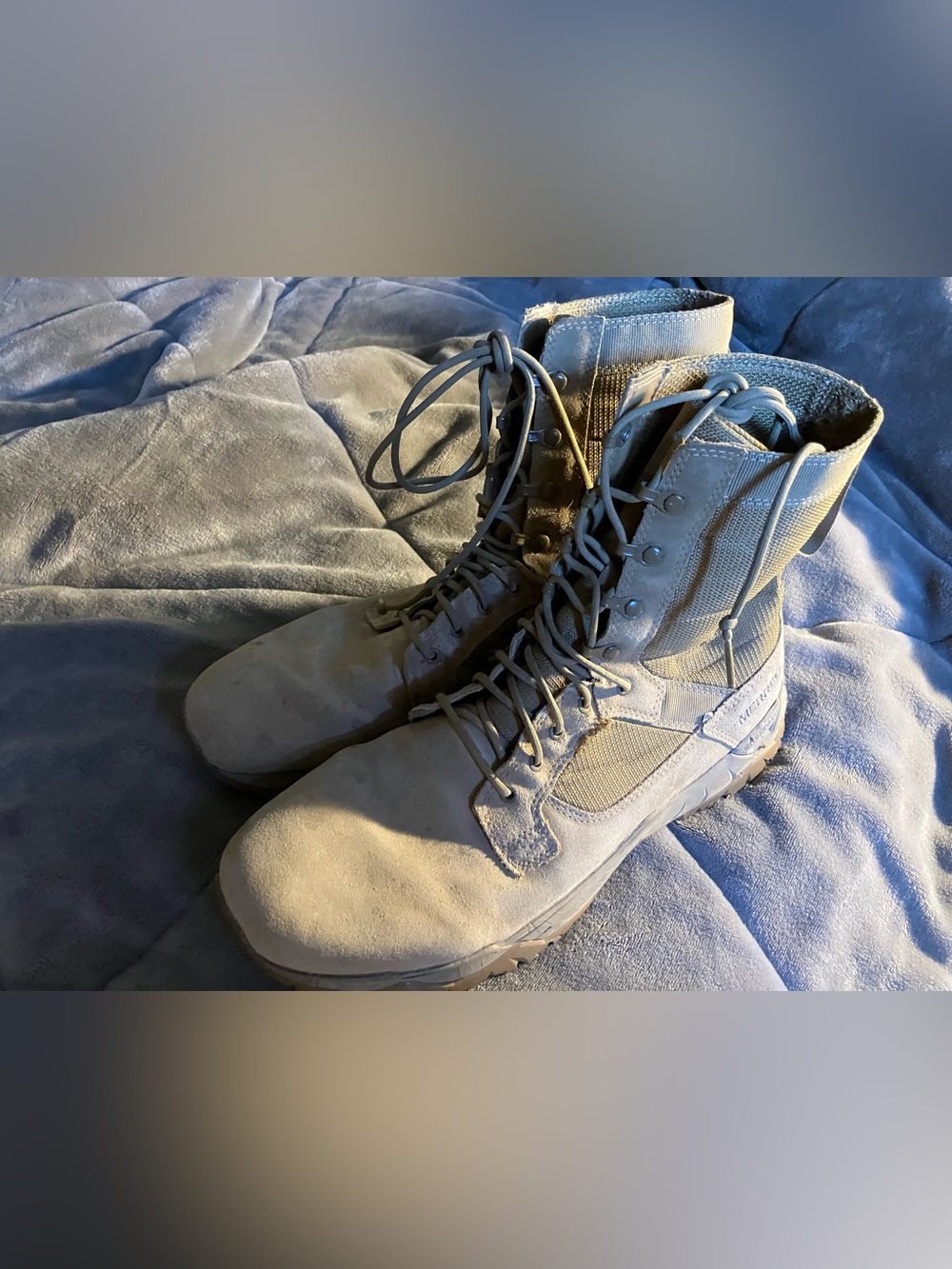 Merrell Tactical Boots Beige Tan High Ankle Rugged Sole Durable Outdoor Footwear